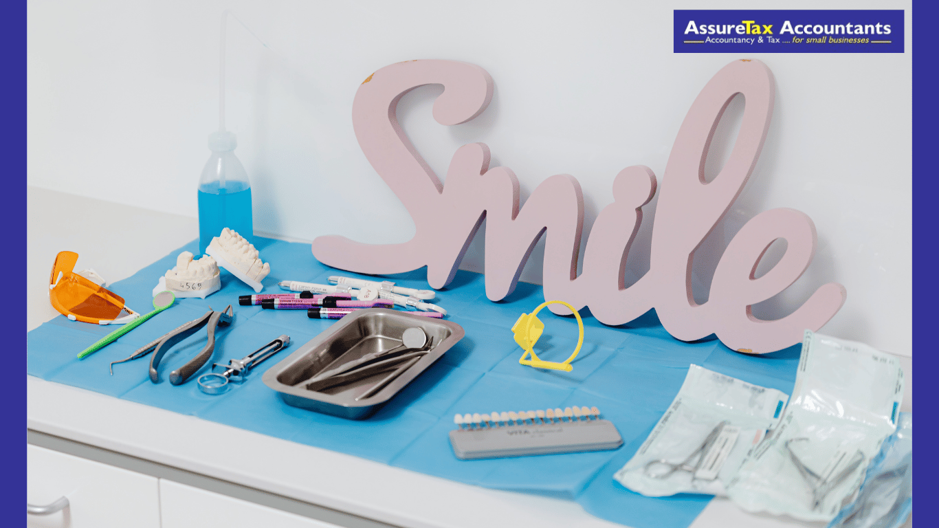 Trays of dental equipment showing what can be allowable for dental practice tax reliefs